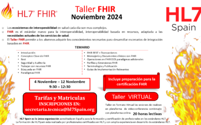 NUEVA CONVOCATORIA TALLER FHIR NOVIEMBRE 2024